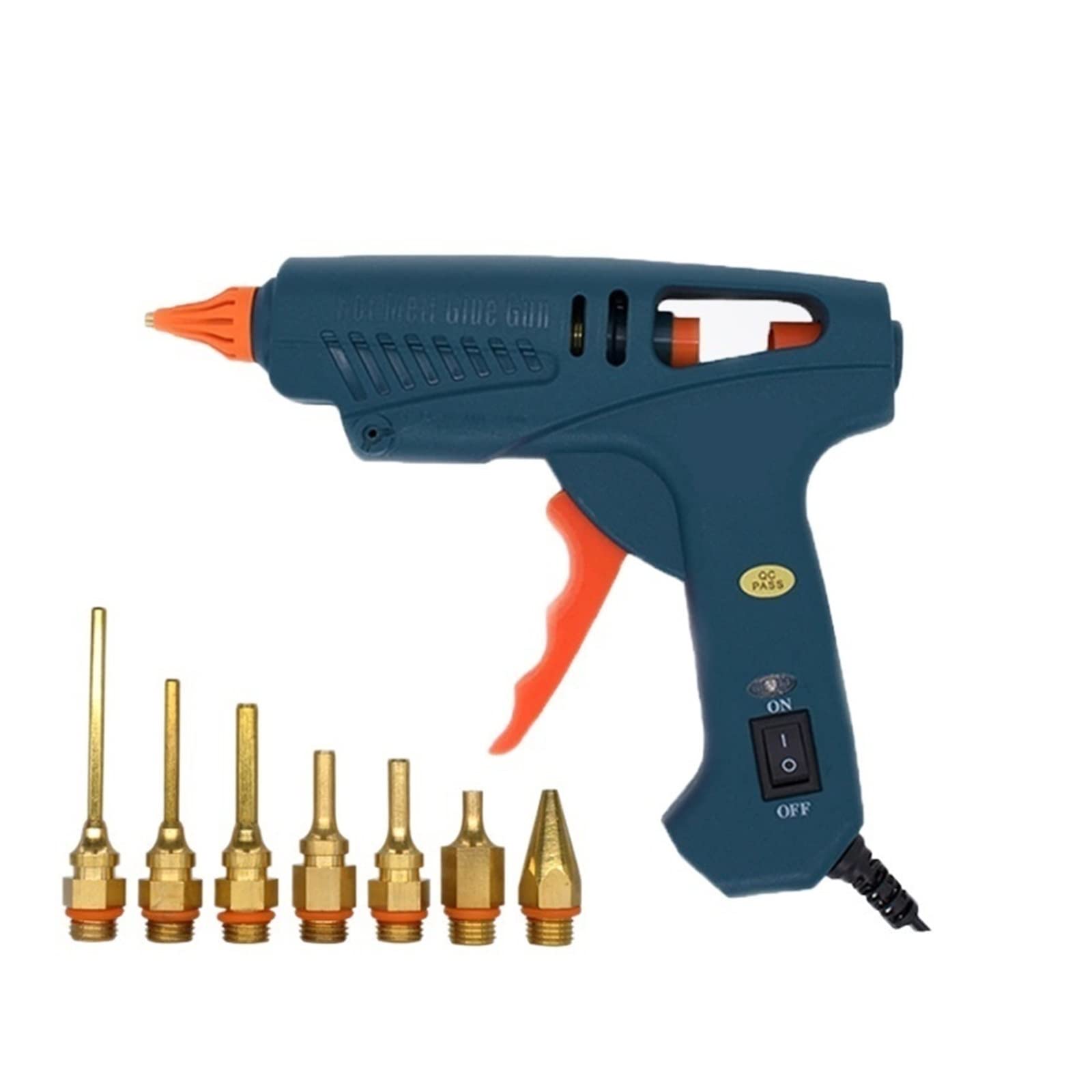 Pistolet à colle chaude 100W avec buses en cuivre et 5 bâtons de 11mm
