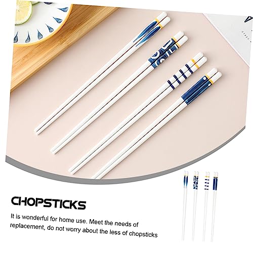 Palillos chinos de cerámica PRETYZOOM de 4 pares portátiles para mesa 4
