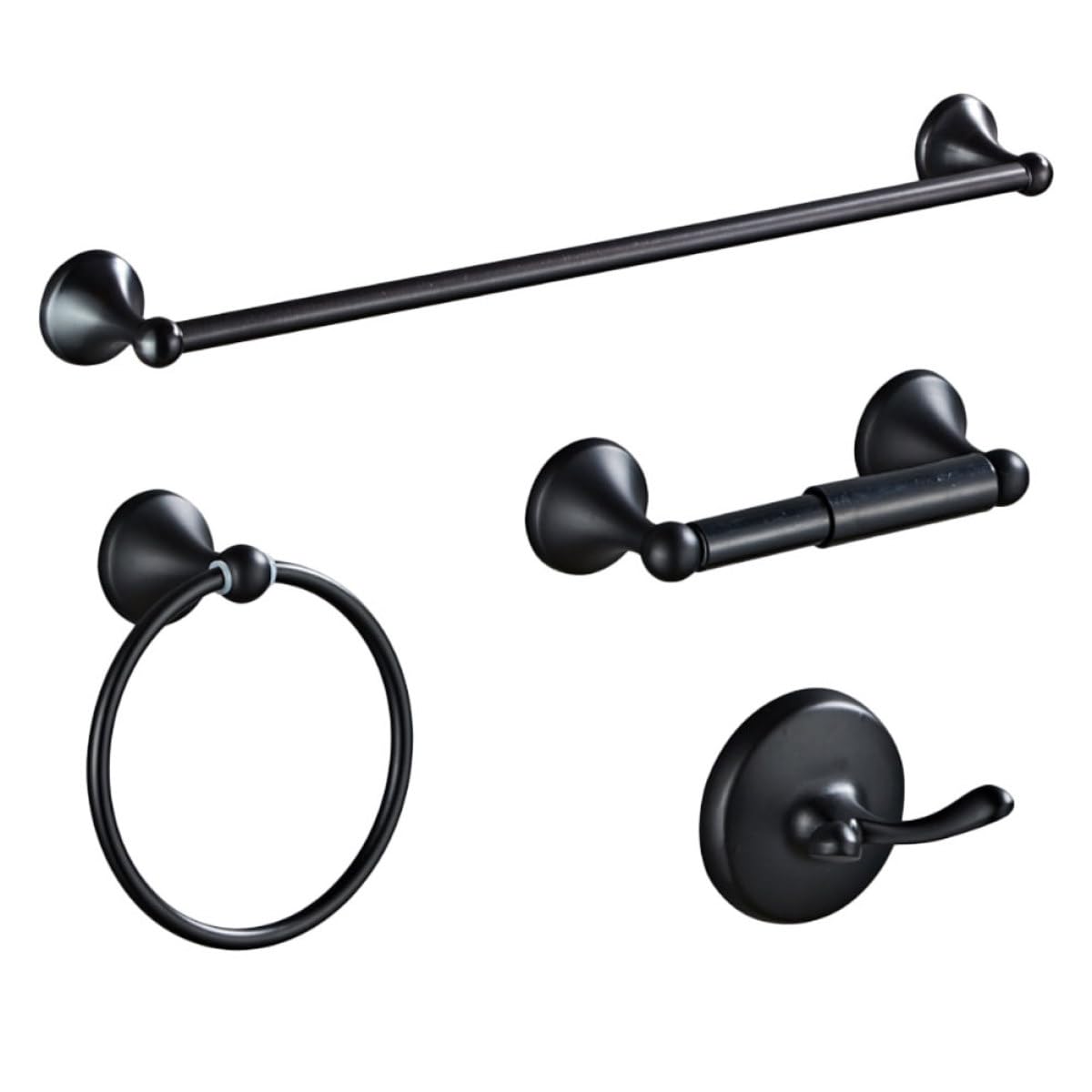 Porte-serviettes mural noir en acier inoxydable premium pour une robinetterie épurée