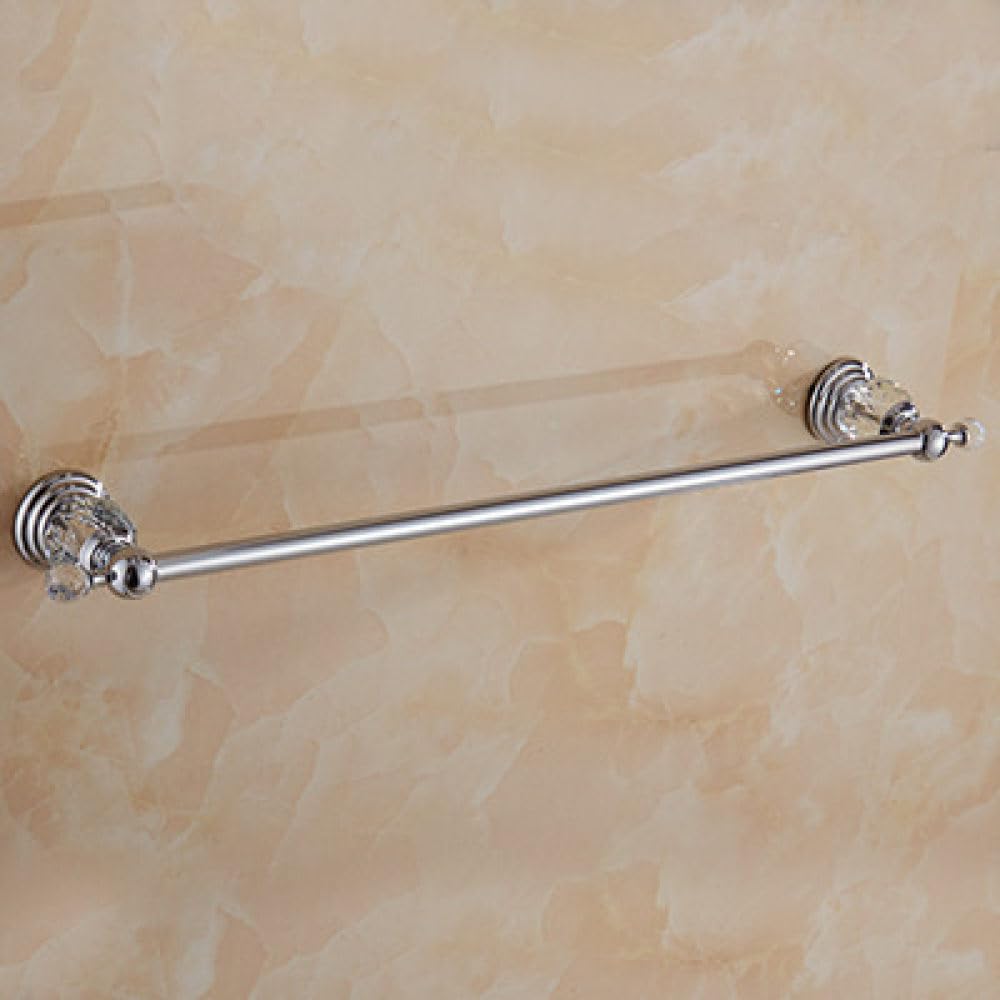 Juego de Accesorios de baño de Cristal Transparente, decoración cromada para toallero de Pared, Barra para Toallas, 1