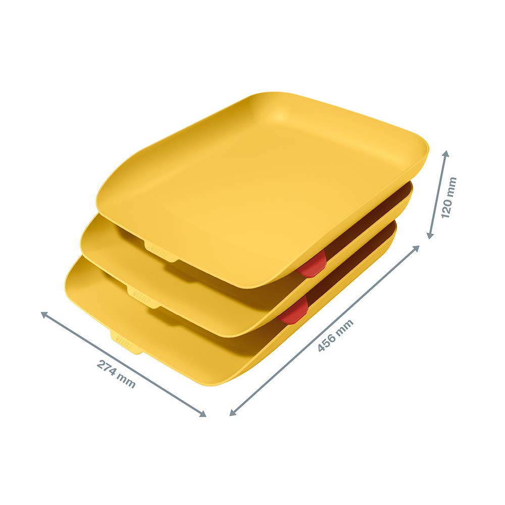 Leitz Bandeja para cartas 3 unidades amarillo cálido