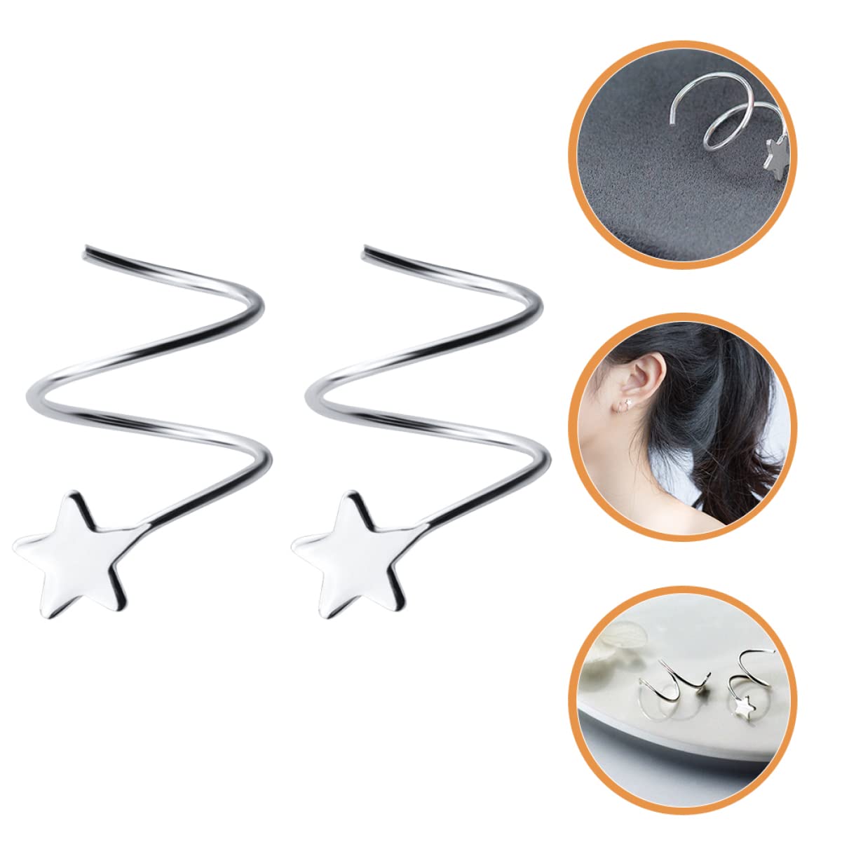 Elegant Star Earring Set Studs Girls Earrings Ear Cuff for Party Wedding