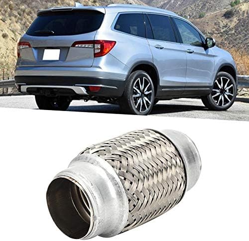 Exhaust Flexible Pipe, 38 x 102mm 1.5 x 4in Stainless Steel Car Exhaust Flexible Pipe Flexi Joint Repair Tube