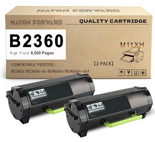 2-Pack B2360 B2360dn High Yield Black Toner Cartridges(8,500 Pages) Compatible with Dell B2360d/B2360dn/B3460dn/B3465dn/B3465dnf Printers