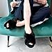 Women's Cross Band Slippers Soft Plush Furry Cozy Open Toe House Shoes Indoor Outdoor Faux Rabbit Fur Warm Comfy Slip On Breathable Black 7-8