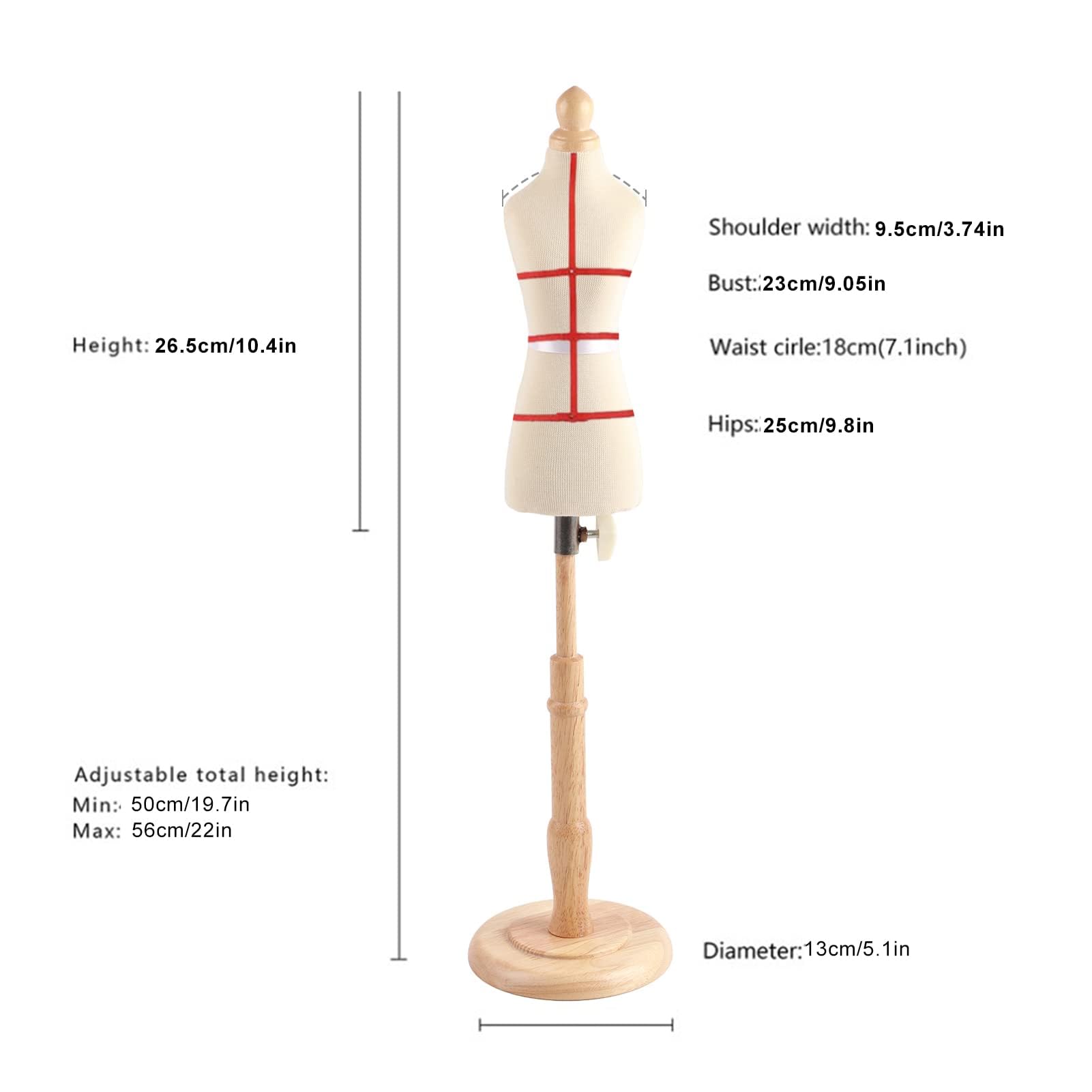 Forme de Robe pour Enfant avec Base en Bois, Corps de Torse de Mannequin avec Support en Bois réglable, Buste de Corps de Mannequin pour présentation de Robe, Conception de