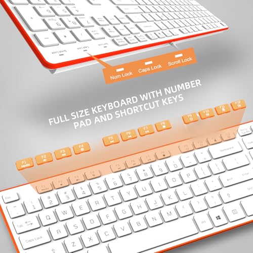 Image of USB Wired Keyboard for window,Comfortable Quiet Chocolate Keys, Durable Ultra-Slim Wired Computer Keyboard(QWERTY) for PC, Windows 11 /10 /8 /7 /XP /Vista KB1430 (Orange, Wired Keyboard For Windows)