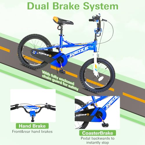 WEIZE Kids Bike 20 Inch Blue