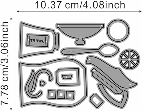 Miniatura 10 de DzIxY Bonitos pétalos de granada troqueles de corte de metal para kit de fabricación de tarjetas, troqueles de papel en relieve, plantillas para