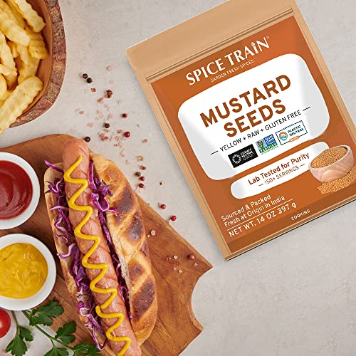 Spice Train, Black Mustard Seed (397G) + Yellow Mustard Seeds (397G) Seeds #TOP6