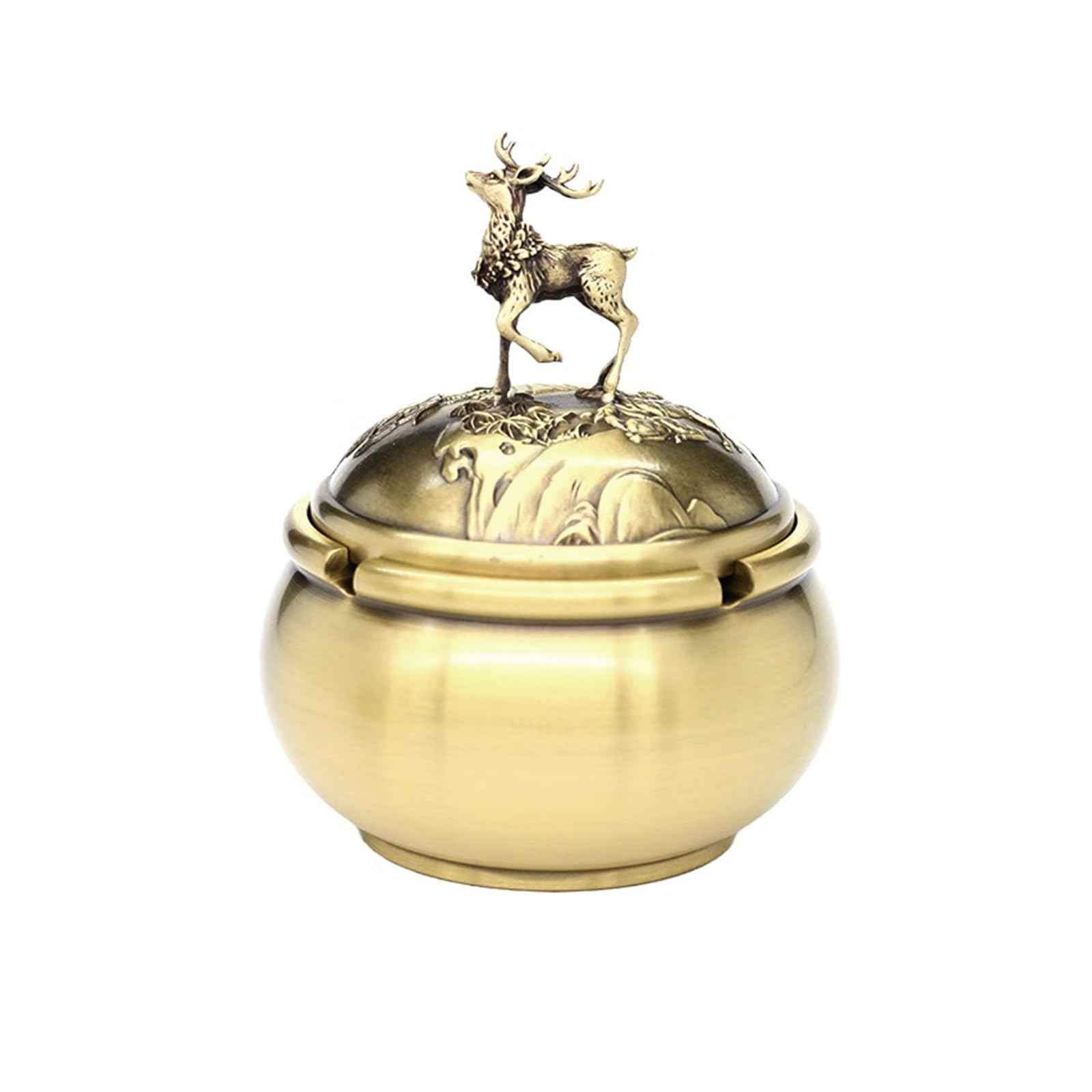 Cendrier fumeur vintage en laiton cendrier portable cendrier intérieur et extérieur idéal pour la maison, bureau, hôtel, terrasse, restaurant cendrier décoratif