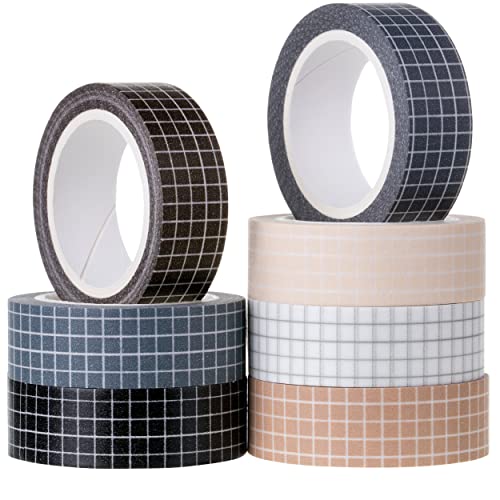 Mr. Pen- Grid Washi Tape Set, 7 Rolls, 0.6", Washi Tape For Journaling, Decorative Tape, Journaling Tape, Craft Tape, Scrapbooking Tape, Decorative Tape For Crafts, Decorative Craft Washi Masking Tape #TOP5