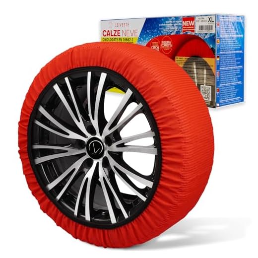 LEIVESTE-Calze da Neve Omologate Italia EN 16662-1 2020 2 Catene da Neve in Tessuto per Auto，Montaggio Facile in 2 Minuti (L)