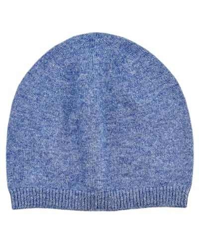 EILIZ 100% Superfine Merino Wool Beanie Hat Winter Warm-2PLY Unisex-Men and Women Skull Cap Toque (US, Alpha, One Size, Blue)
