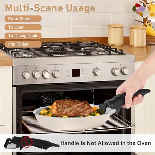 Image of Removable Handle, Detachable Pot Handles, Universal Pan Handle, Replacement Handles for Pots and Pans, Detachable Pan Handles, Universal Pan Handle, Fits All Cookware-Black