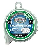 Bead Buddy 49 Strand Beading Wire Satin Silver 15 Feet .015 Inches Thick-Soft, Flexible and Strong Beading Wire-Jewelry Making Supplies