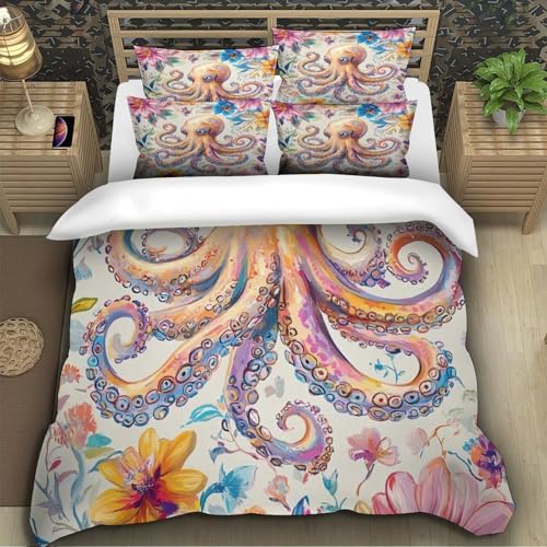 Housse de couette premium douce impression 3D raies océaniques 200x200
