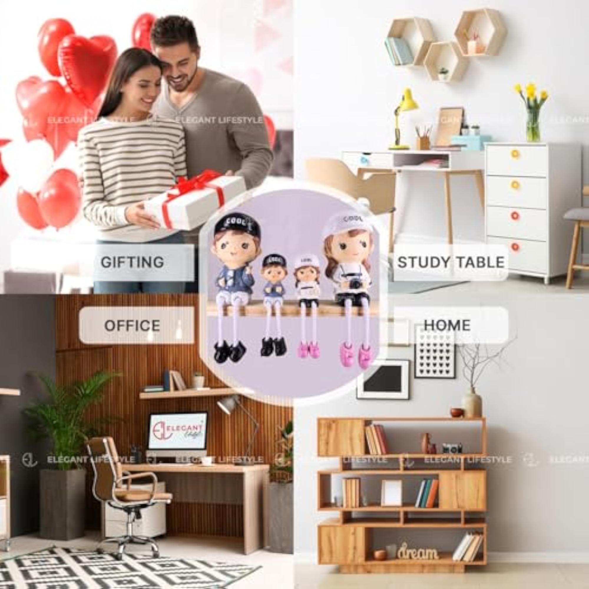 Cute Couple Gift Set Decorative Showpiece for Home