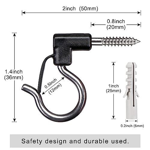 Seleware Stainless Steel 20 Pieces Q-Hanger, Home Christmas Lights Hanger Hooks With Screw For Garage New Year Party Outdoor Easy Release Wire And Fairy Led Lights, Heavy Duty 40Lb Capacity #TOP6
