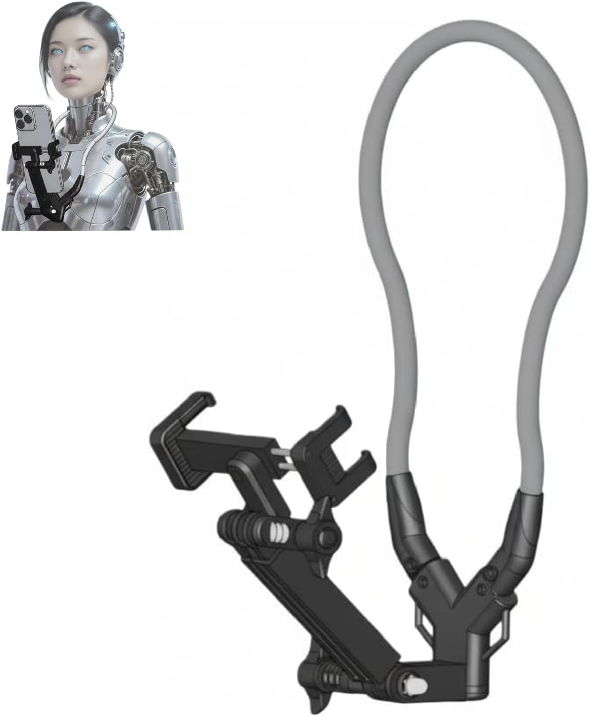 Neck Cell Phone Holder, Hands Free POV/Vlog Chest Phone Holder for Recording, Compatible with iPhone Andriod, Universal Multi-Functional Phone Stand for 4.7''-6.7'' Phone-image-42