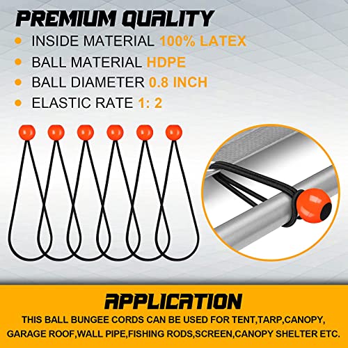 Premium Bungee Cords Heavy Duty In Storage Jar, Includes Various Sizes Bungee Cord Bundle&Canopy Ball Ties,Trap Clip,Spring Snap Hook,Necessary For Outdoor Camping 32-Piece Nice Gifts #TOP4