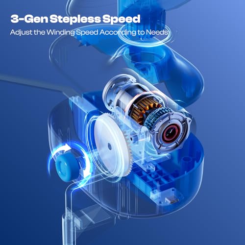 Image of Caydo A1 Max Electric Yarn Winder, 10oz Large Capacity Auto Yarn Spinner | Dual-Spring Strong Tension, Stepless Speed Smooth Yarn Cake Winding, Ideal Present for Knitting & Crochet Craft Lovers Blue