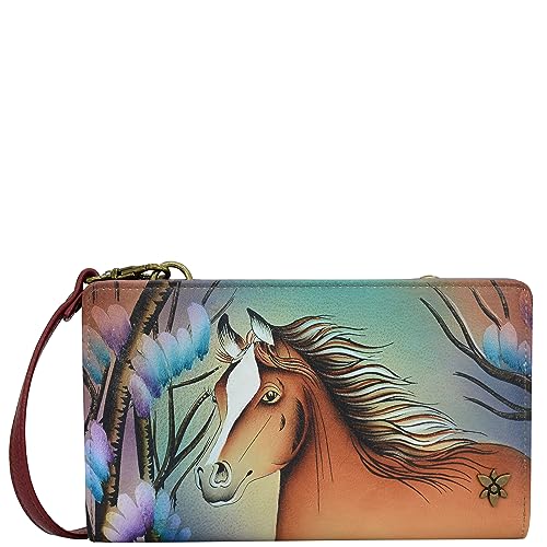 Image of Anuschka Women's Leather Wallet - Hand-Painted Genuine Leather Wallet with RFID Protection - 1149, Free Spirit
