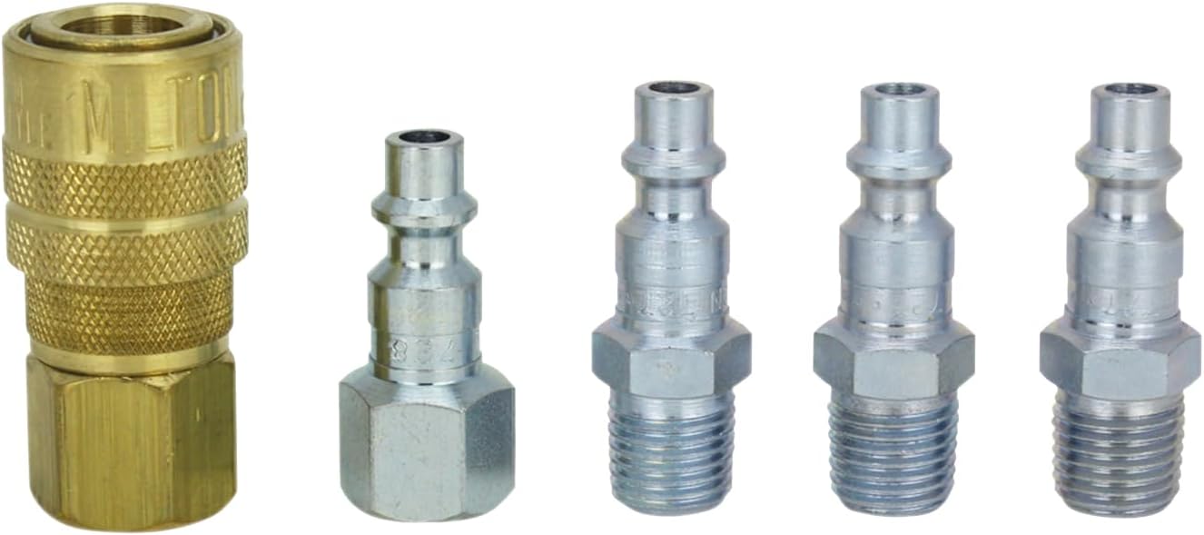 Milton - S211 Industries S-211 1/4" NPT M Style Coupler and Plug Kit - 5 Piece