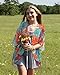 Womens Tops Resort Wear for Women Kaftan Kimono Cardigans Summer Resort Cruise Shirts (Colorful Gardens,L)