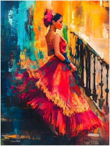 Poster flamenco Espagne art latin maximaliste pour salon bohème