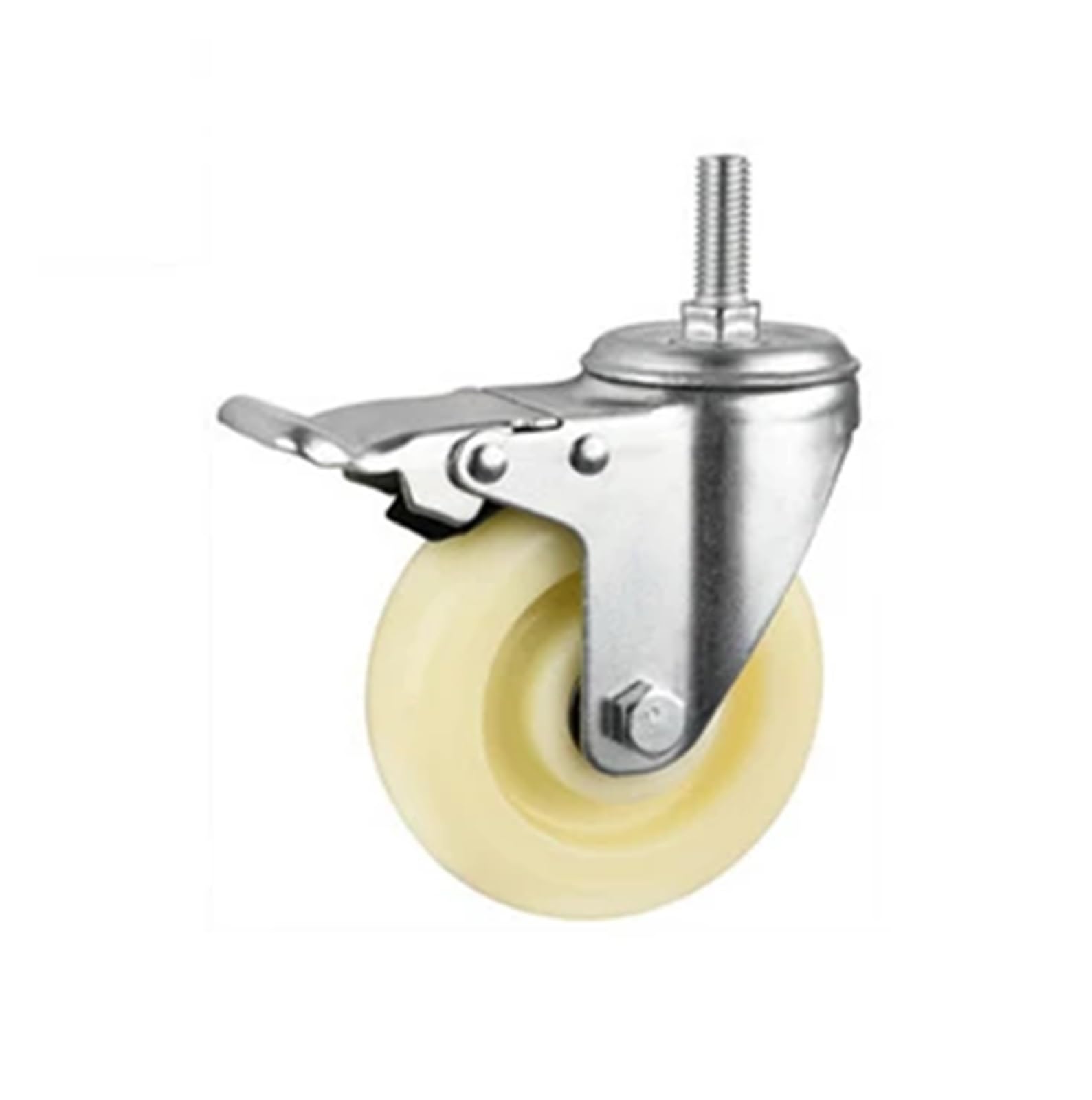 MXXDMOPD 1 Piece 2.5 inch/3 inch/4 inch/5 inch Medium Nylon Caster Industrial Flat car Swivel Wheel with Brake(M12 Brake,4 Inch)