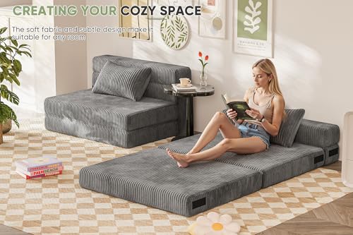 image for Homall Folding Sofa Bed, Floor Couch Convertible Sleeper Chair with Pi