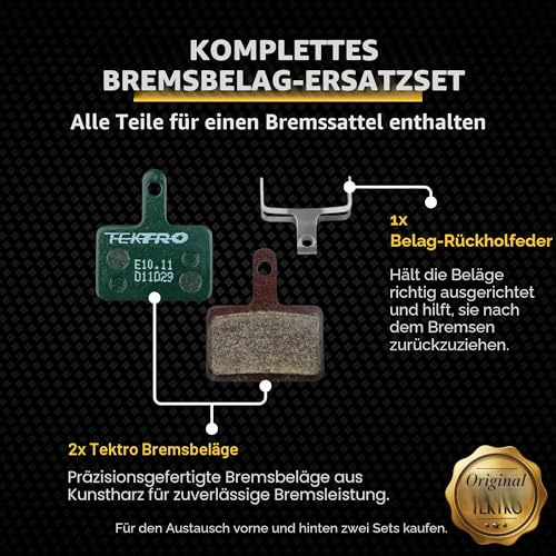 Tektro,E10.11,Unisex – AA8Erwachsene Bremsbelag-2033160000Bremsbelag, rear, grün, OneSize – Ansicht 5