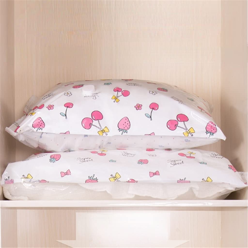 8 Stück Vakuum-Kompressionsbeutel für Stoffbeutel mit Handpumpe, wiederverwendbar, Decke, Kleidung, Steppdecke, Organizer, Reisen (rosa manuelle Luftpumpe, 70 x 50 cm)