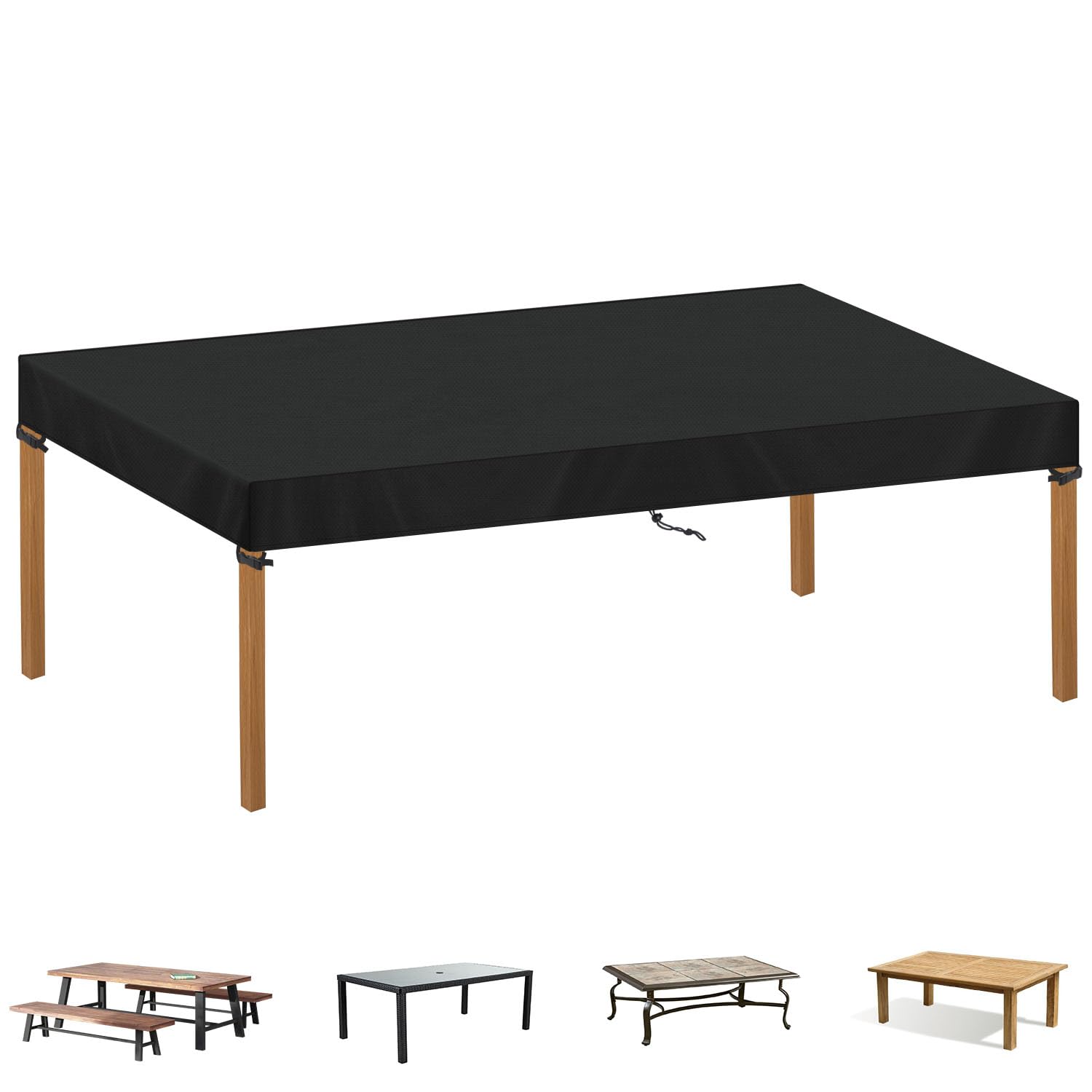 SIMPHAUS Fundas Mesa Exterior Fundas Impermeables para Exterior Protector Mesa Exterior Anti-UV Tela Oxford 420D Cobertor Mesa Exterior Funda Mesa Redonda y Sillas Exterior 240x100x15cm