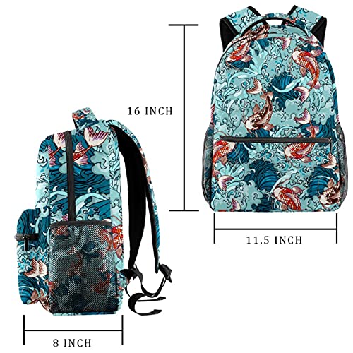 Sac à dos d'école pour garçons et filles avec motif aquarelle mignon