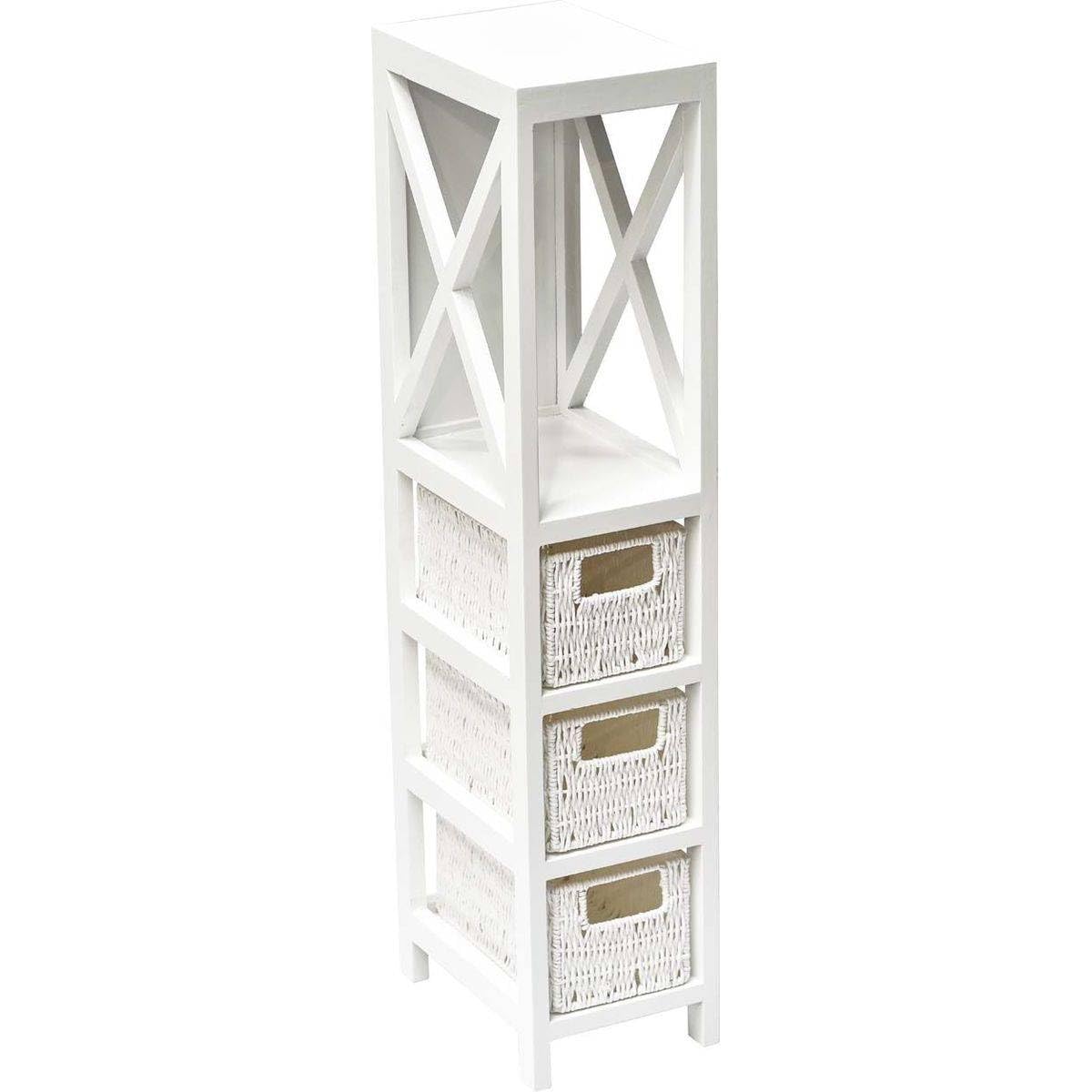 Mueble Blanco 3 cestas + 1 Estante