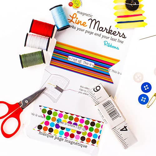 Linemarker Page Marker | Book Holder | Magnetic Bookmarks Set Of 2 | Magnet Page Holder Clip For Reading | Book Marker | Gift Idea For Readers, Book Lovers (Ribbons) #TOP4