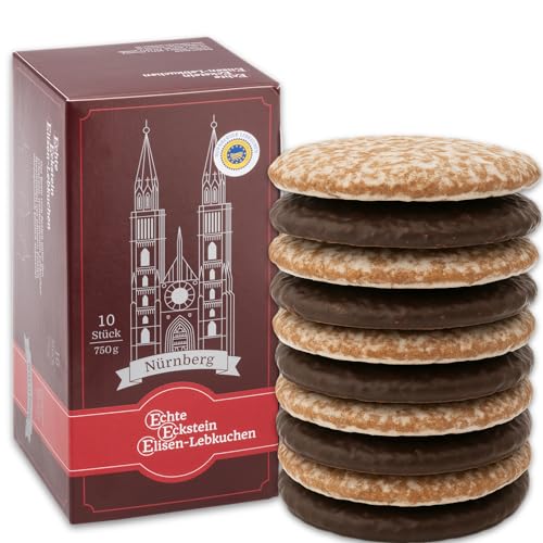 Nürnberger Elisen-Lebkuchen - 10 Stück gemischt - 750g - Echte Eckstein Elisenlebkuchen
