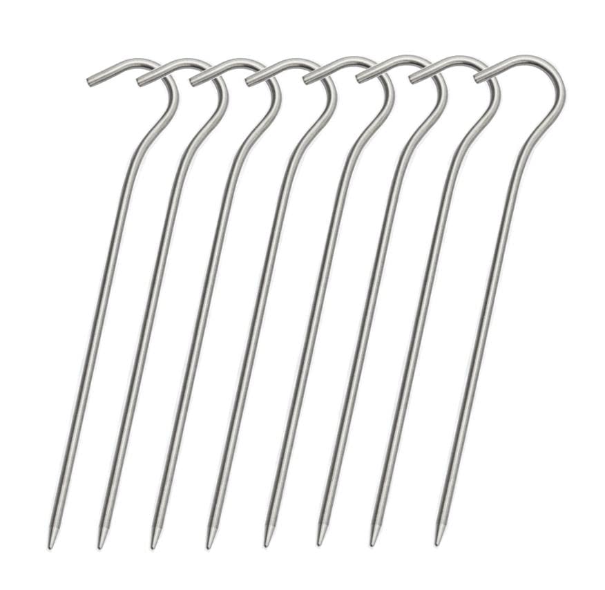Tytanowe kołki do namiotu, śledzie do namiotu Szpilki do namiotu kempingowego Ultralekkie gwoździe do namiotu Na zewnątrz Przenośne Kolanko Metalowe haczyki do namiotu (16,5 cm) (Tytan 8 szt.)