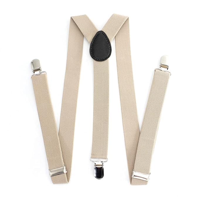 bow tie house Y-Back style Suspender Belts for boys, kids,men and women (light beige)-picture-35