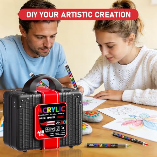 Image of 418 Colors Acrylic Paint Marker with Automatic Ink Control System