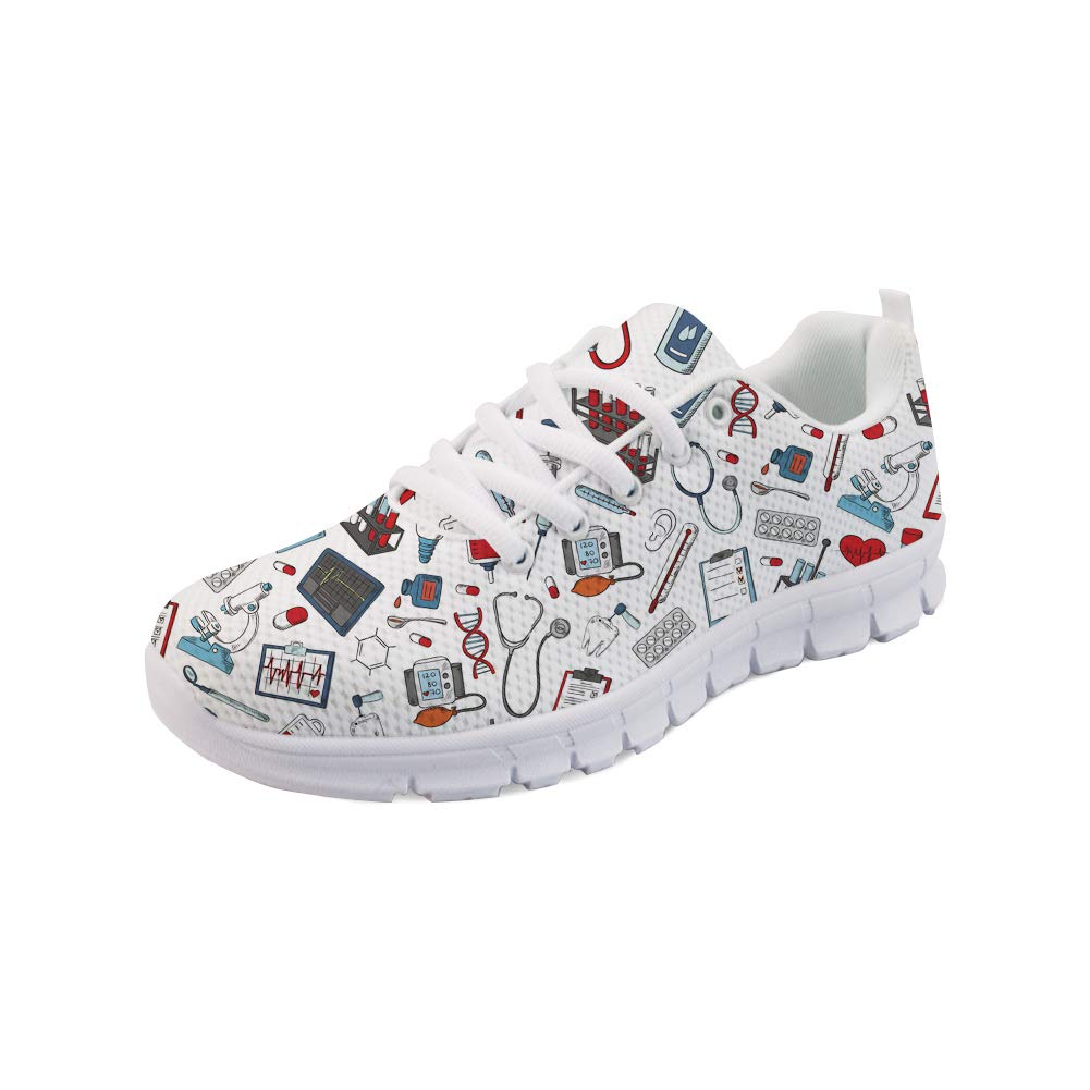 POLERO Nurse - Zapatillas de Mujer para Enfermera, Ligeras, para Correr, Caminar, Malla, Planas, para Tenis, para Mujer, Deportes, Apartamentos, 36-45 EU