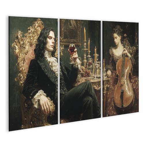 Impression sur toile pour habiller un mur vide tableau vampire gothique 3 pièces