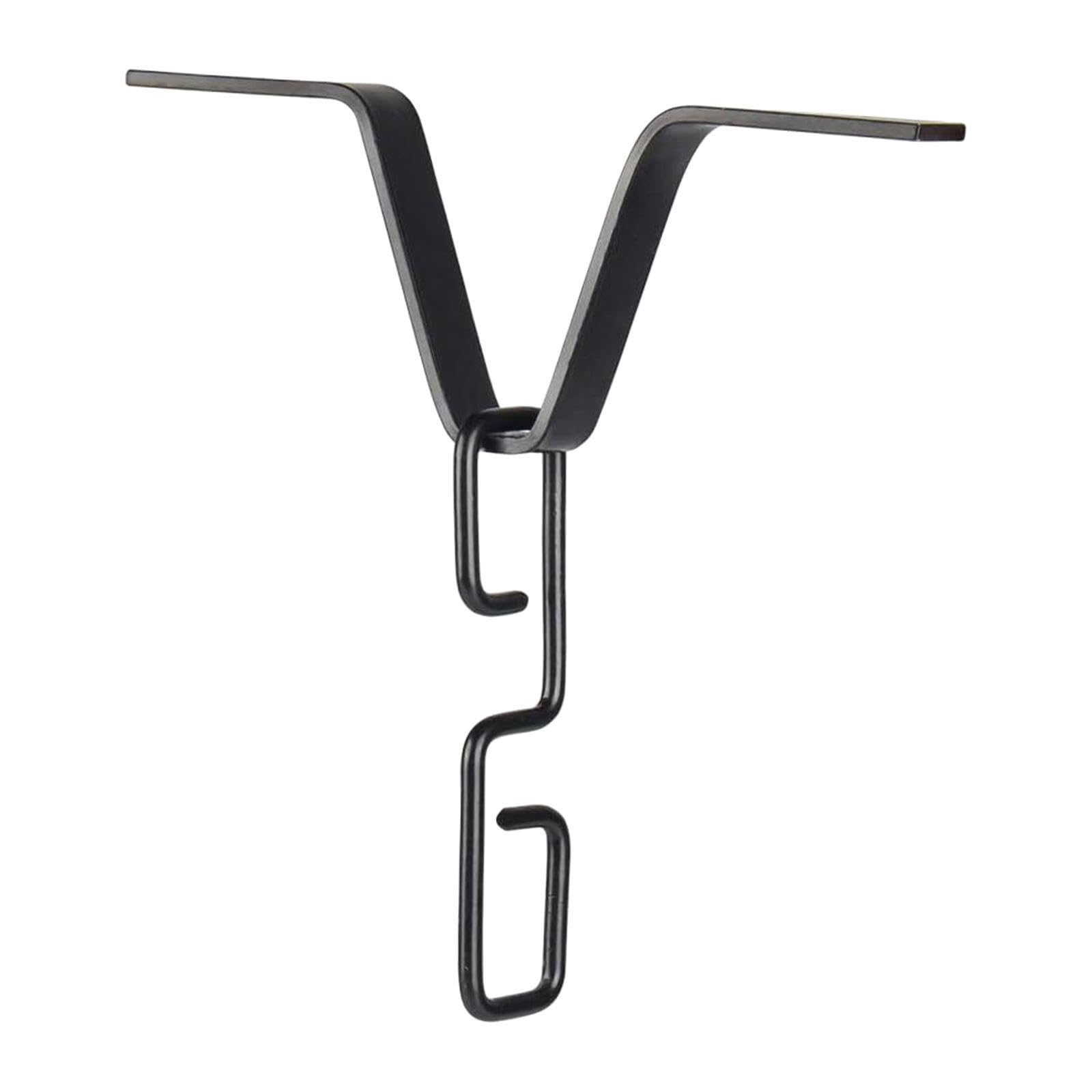 QUXVUIS Strong Rain Chain Hook Reliable V Shaped Clip Durable Gutter Installation Innovative Iron Connector Outdoor Performance V Shaped Hook Hanger Outside, Black, 15.75cm