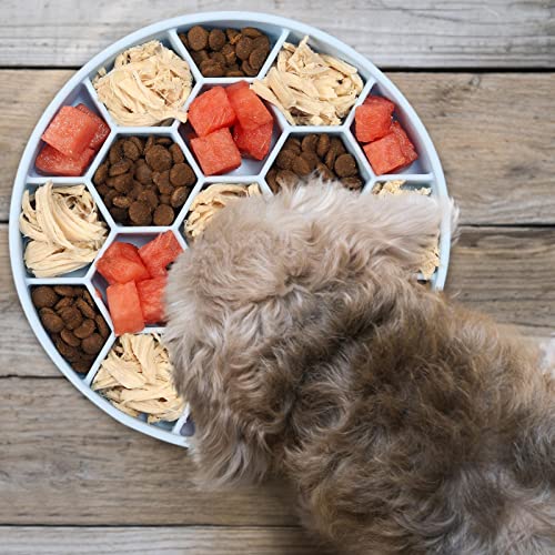silicone para cães alimentação lenta | Alimentador lento silicone para cães com colmeia hexagonal |