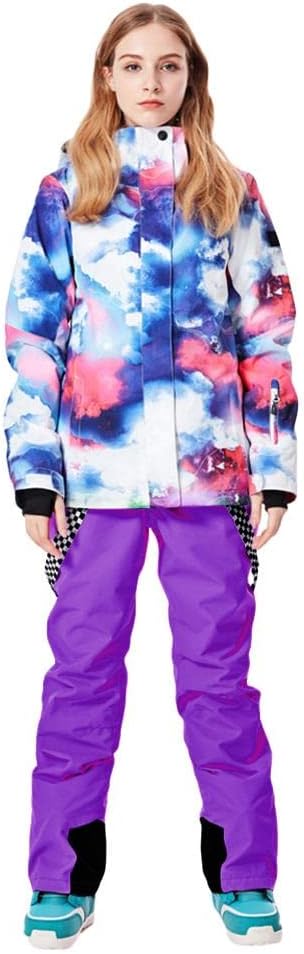 GS SNOWING Women's Insulated Snow Pants Waterproof Windproof Snowboard Ski Bibs with Detachable Suspenders - Image 6