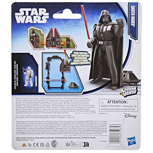 Image of STAR WARS ActionVerse Darth Vader 4.5-Inch Action Figure & Accessories, Reusable Accessory Storage Rack, Toys for Boys & Girls Ages 4+