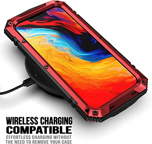 Coque de protection métal iPhone 14 Max rouge finition haute résistance - 2