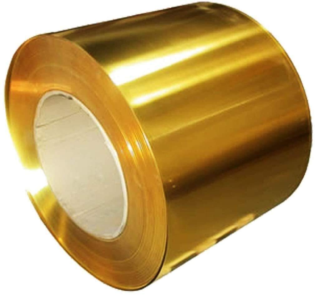 Placa de Chapa Fina H62 en Chapa de Cobre y latón para metalurgia, Grosor: 0,3 mm, Longitud: 2 m, Anchura: 30 mm, Chapa de Cobre Puro